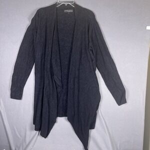 Barefoot Dreams Bamboo Chic Lite Open Waterfall Front Cardigan Black L/XL